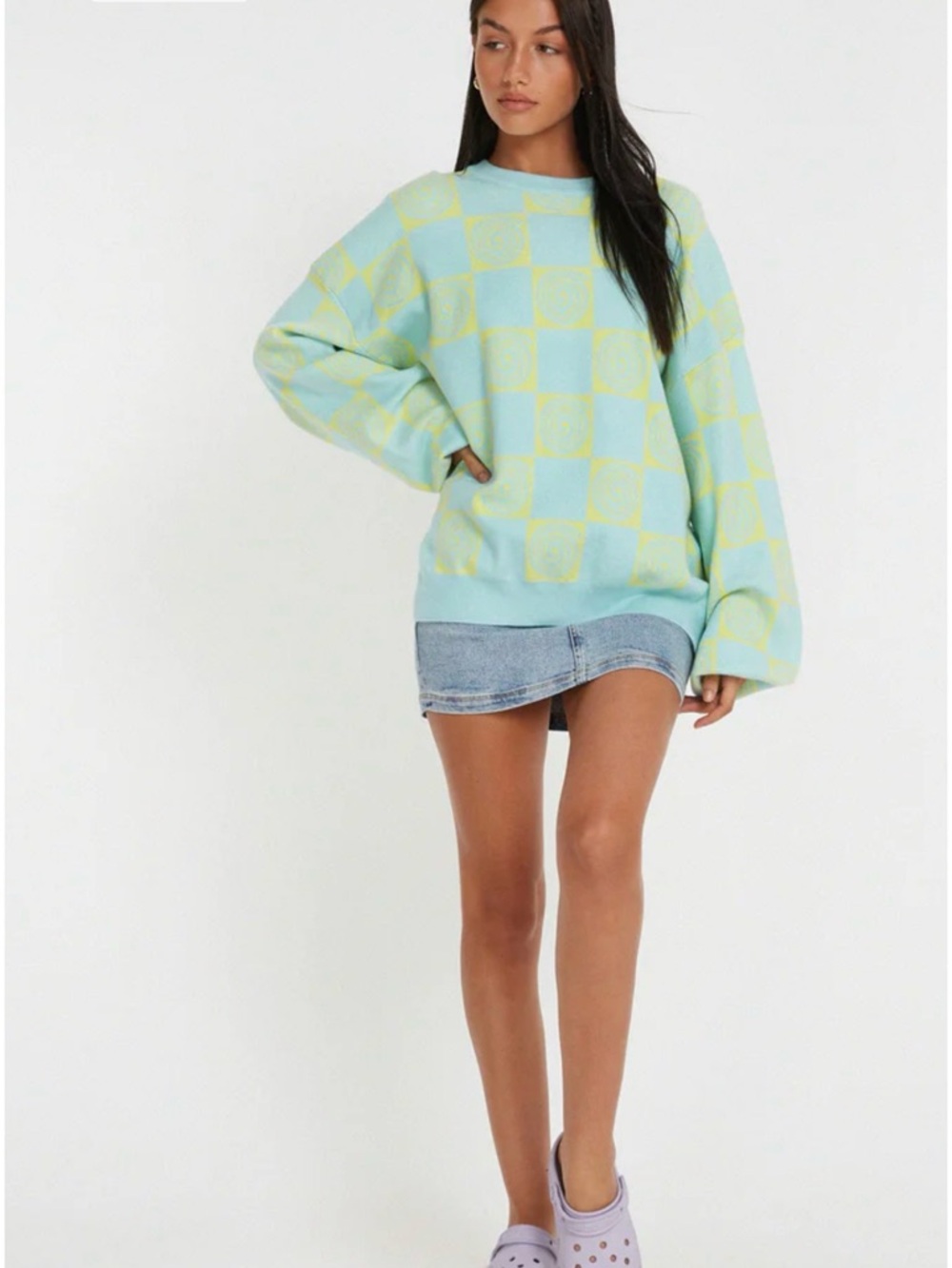 Motel Rocks Akari Jumper/crewneck In Optiz Maze Blue NWT SIZE L - Picture 3 of 7